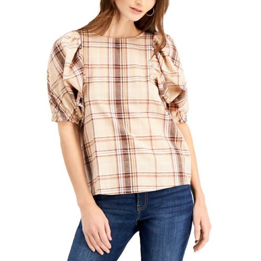 NEW - INC International Concepts Puff-Sleeve Top